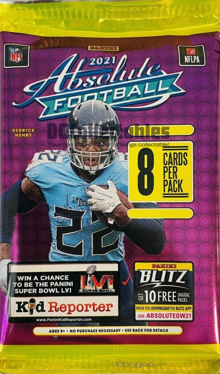 64 Cards Blaster Box 2021 Panini Absolute Football 8-Pack Fanatics Exclusive Factory Sealed